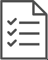 Checklist document icon with three completed items marked with checkmarks.