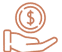Hand holding coin with dollar sign symbol representing dental payment or financial services.